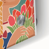 Vintage Holland Travel Poster – Dutch Girl with Tulips Art