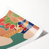 Vintage Holland Travel Poster – Dutch Girl with Tulips Art