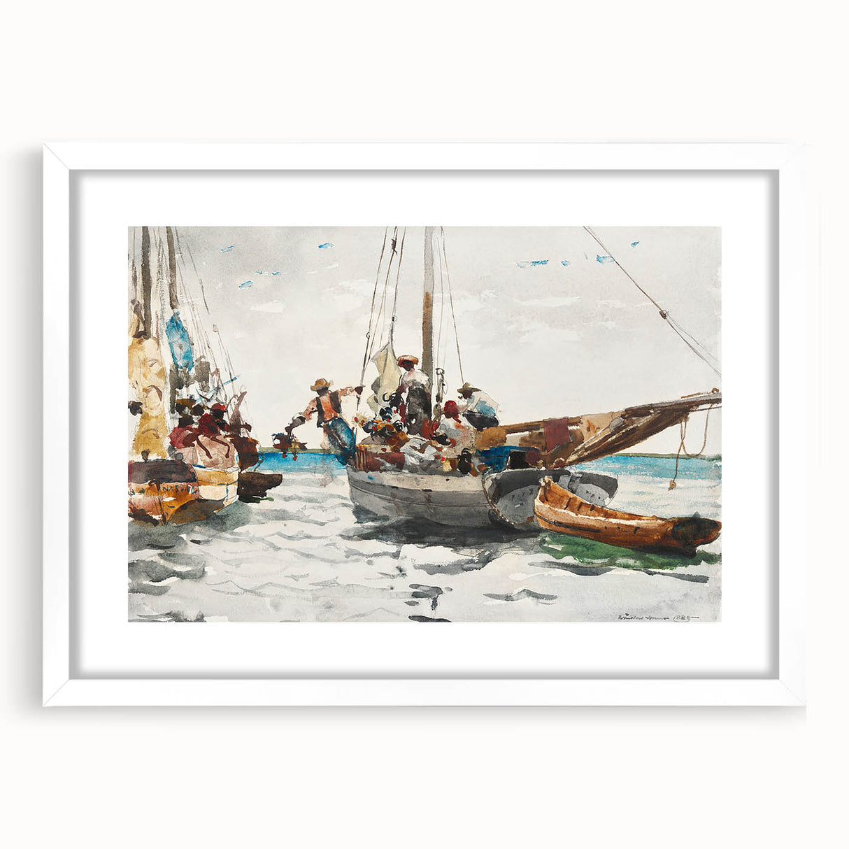 Vibrant Realism Market Scene | Nassau Market by Winslow Homer Print