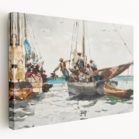 Vibrant Realism Market Scene | Nassau Market by Winslow Homer Print