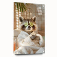Relaxing Raccoon Bathroom Wall Art - Modern Spa-Inspired Decor