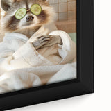 Relaxing Raccoon Bathroom Wall Art - Modern Spa-Inspired Decor