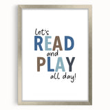 Let's Read and Play - Boys Room Wall Art Kids Wall Art Prints