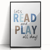 Let's Read and Play - Boys Room Wall Art Kids Wall Art Prints