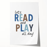 Let's Read and Play - Boys Room Wall Art Kids Wall Art Prints