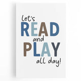 Let's Read and Play - Boys Room Wall Art Kids Wall Art Prints