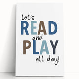 Let's Read and Play - Boys Room Wall Art Kids Wall Art Prints