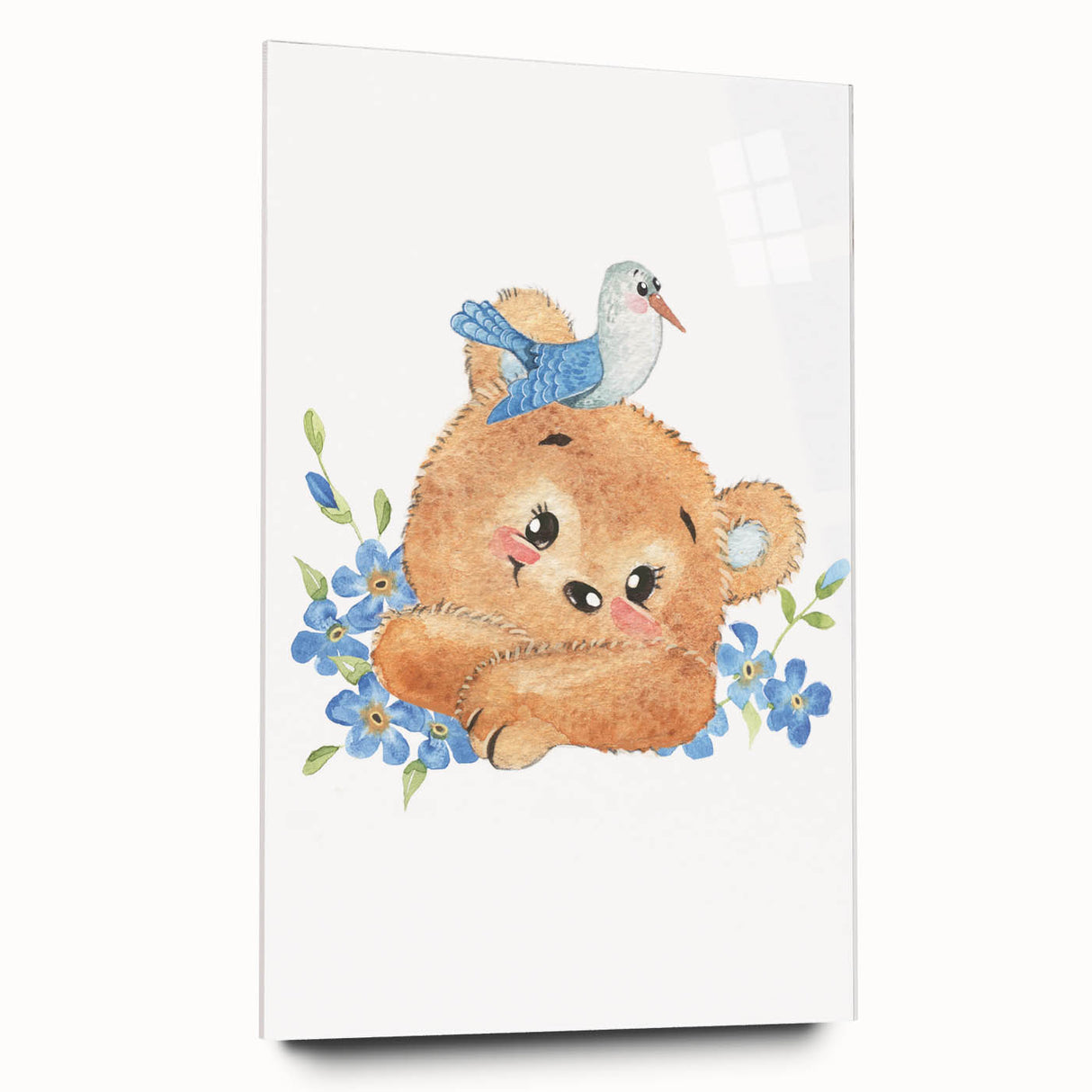 Watercolor Bear Nursery Art - Framed Baby Room Wall Decor