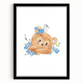 Watercolor Bear Nursery Art - Framed Baby Room Wall Decor