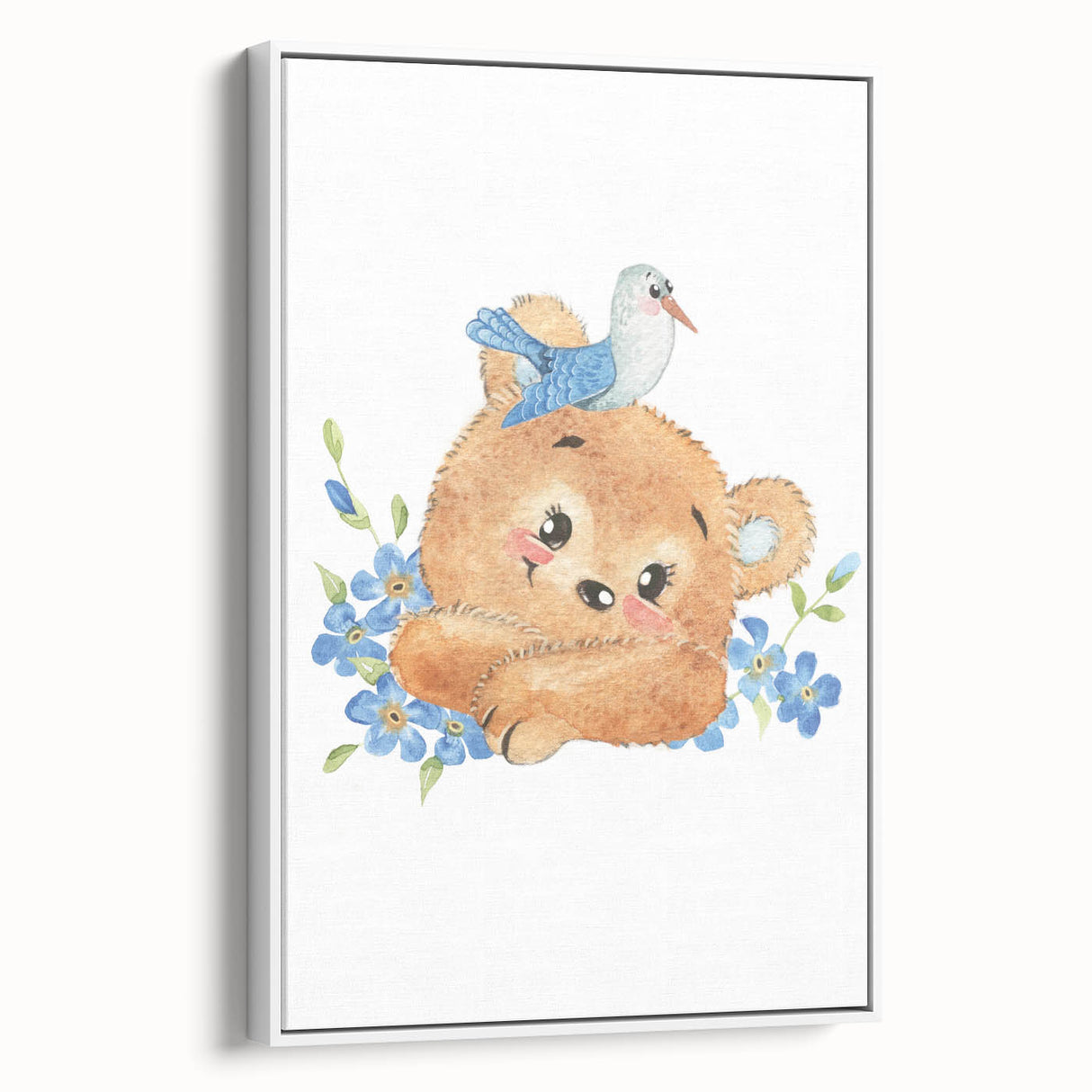 Watercolor Bear Nursery Art - Framed Baby Room Wall Decor