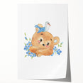 Watercolor Bear Nursery Art - Framed Baby Room Wall Decor