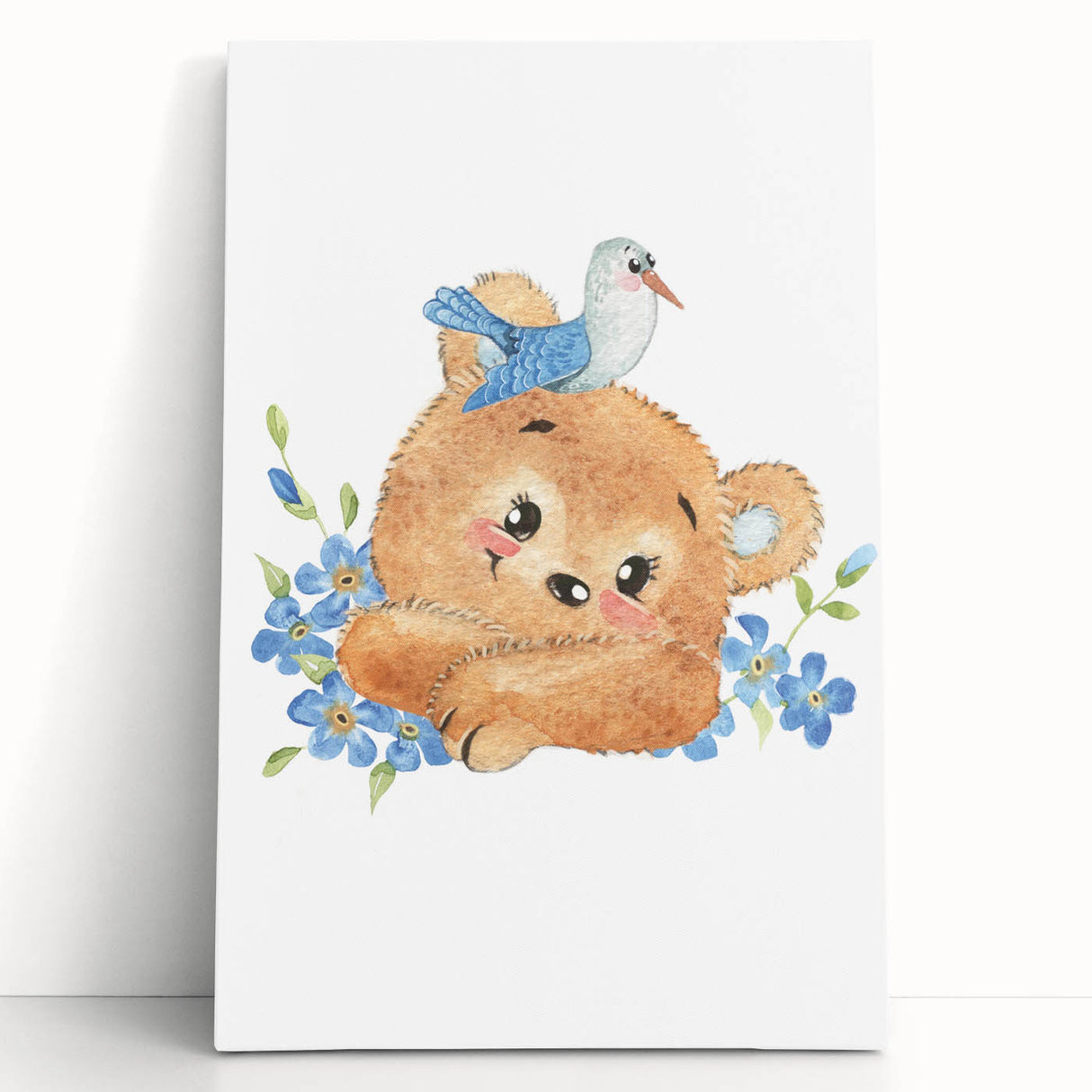 Watercolor Bear Nursery Art - Framed Baby Room Wall Decor