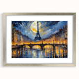 Extra large framed wall art of abstract Paris scenery in textured silver, ideal for living room decor.