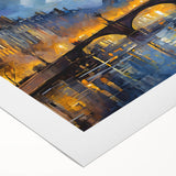 Art deco poster of Paris scenery in muted gray tones on rolled canvas, suitable for dining room wall art.