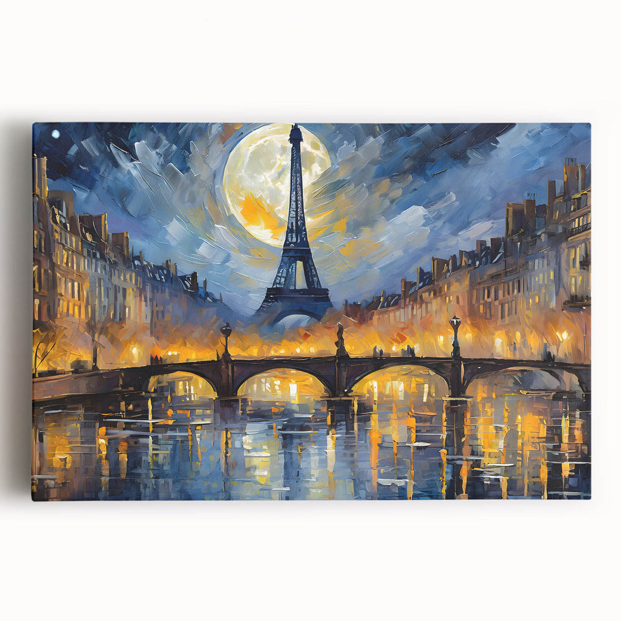 Black and white large art print of Paris scenery on stretched canvas, ideal for kitchen wall art or bedroom decor.
