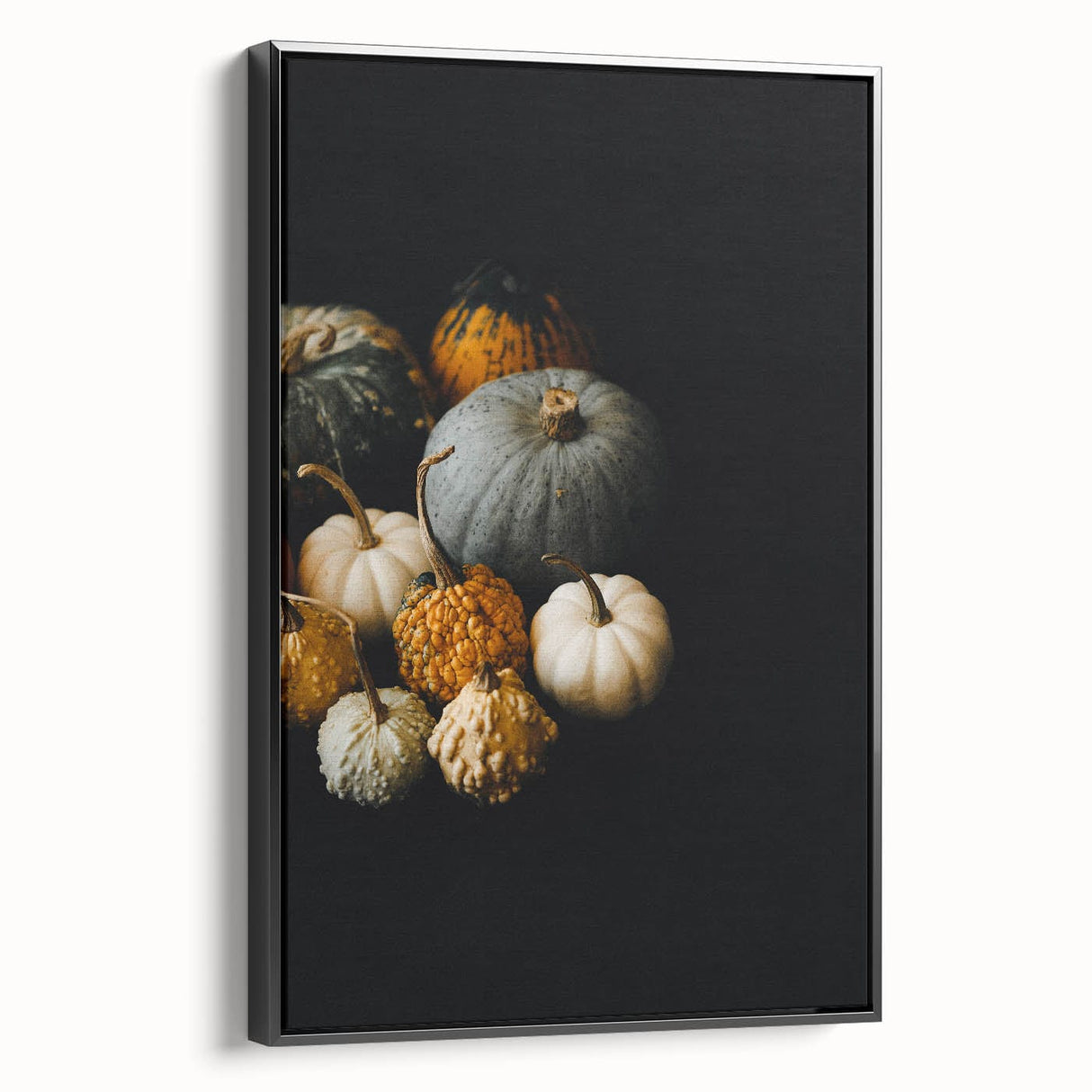 Black and white vintage poster art of a fall landscape on framed canvas, suitable for bedroom wall decor.