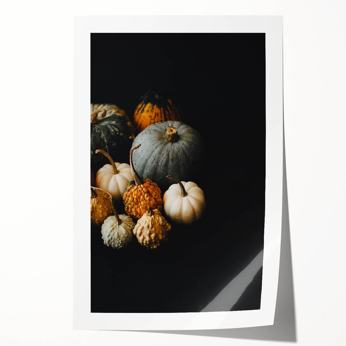 Extra large rolled canvas print featuring a floral design in warm autumn hues, ideal for art wall dining room.