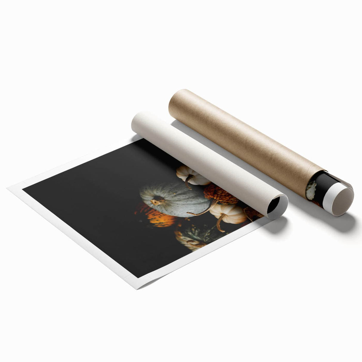 Extra large rolled print of abstract floral art in muted earth tones, ideal for classy bathroom or large living room decor.