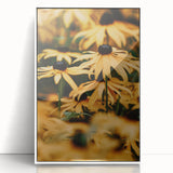 Art deco poster of a spring scene in pastel shades, framed in white acrylic, suitable for nursery wall art.