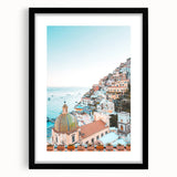 Extra large abstract art print featuring a colorful, textured design on a black framed canvas, ideal for living room decor.