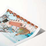 Extra large wall art featuring line art flowers in black on white, rolled print format, ideal for large living room decor.