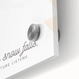 Large abstract wall art featuring cool blue and white swirls on acrylic glass, suitable for dining room ambiance.