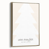 Winter landscape painting on framed canvas, featuring muted gray and white tones, ideal for bedroom wall art.