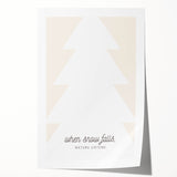 Extra large rolled canvas print depicting winter-themed floral art in cool blue and white tones.