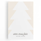 Winter-themed black and white abstract art on stretched canvas, ideal for kitchen wall art.