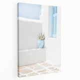 Abstract summer landscape on large stretched canvas with warm orange and yellow tones, suitable for kitchen wall art.