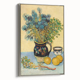 Framed canvas of Van Gogh-style landscape painting with vibrant colors, ideal for adding a vintage touch to any room.
