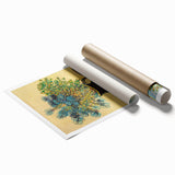 Extra large rolled canvas print depicting vibrant floral artwork, ideal for classy bathroom or large living room wall art.