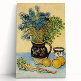 Large black and white print of Van Gogh's painting on stretched canvas, ideal for kitchen wall art.