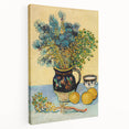 Side view of a large stretched canvas depicting Van Gogh's Starry Night, ideal for kitchen wall art.