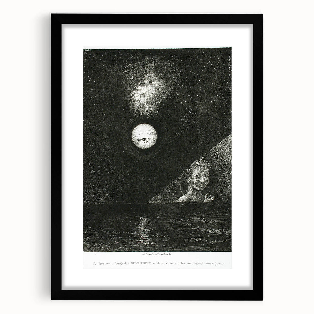 Modern Wall Art - Mysterious Angelic Vision in Monochrome Design