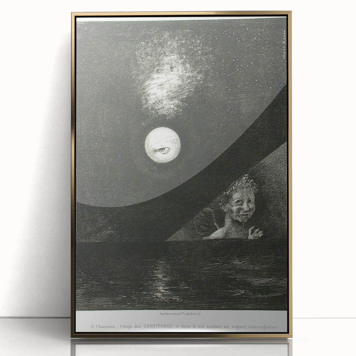 Modern Wall Art - Mysterious Angelic Vision in Monochrome Design
