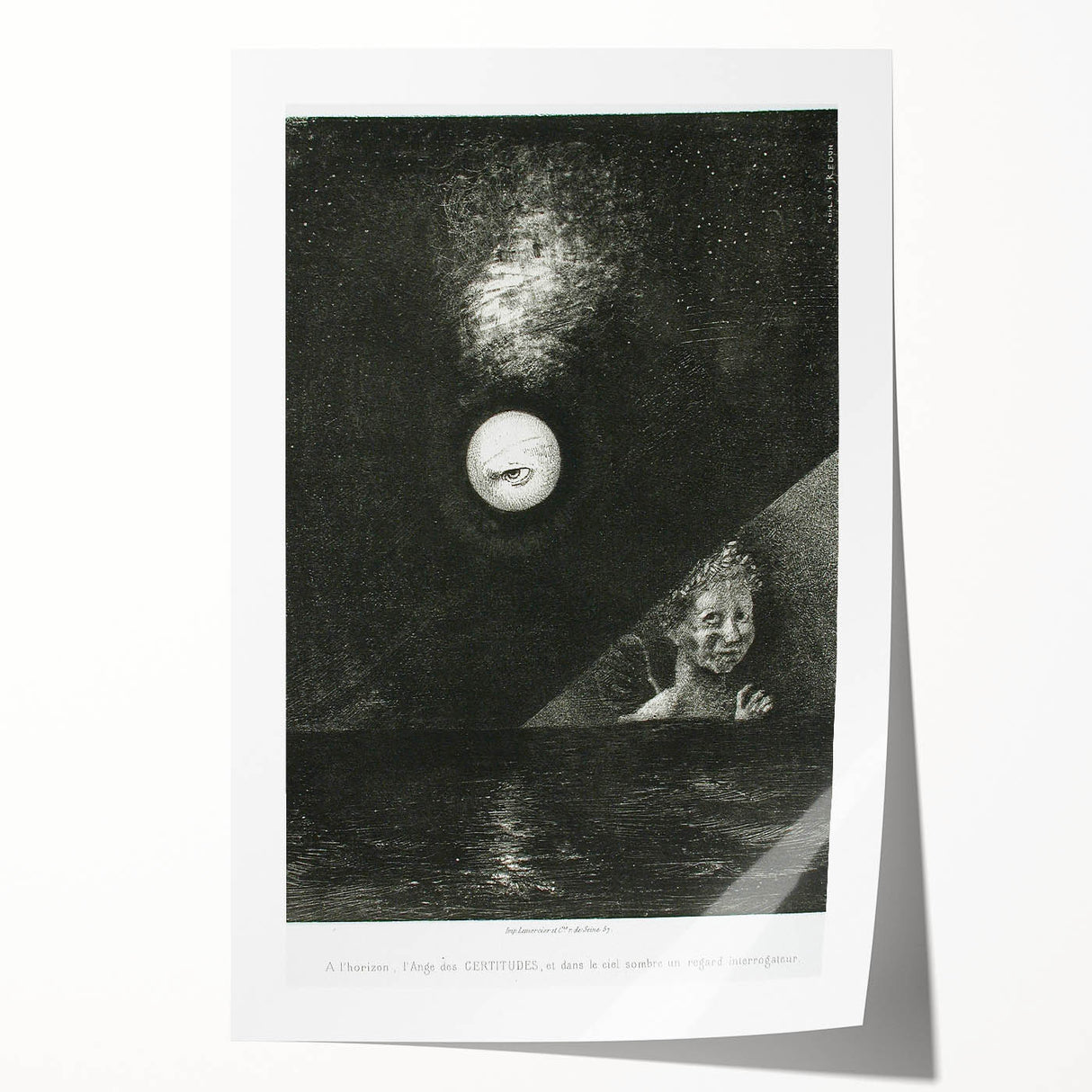 Modern Wall Art - Mysterious Angelic Vision in Monochrome Design