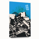 Modern Wall Art - Bold Recycle Poster with Vibrant Eco Message