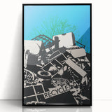 Modern Wall Art - Bold Recycle Poster with Vibrant Eco Message