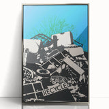 Modern Wall Art - Bold Recycle Poster with Vibrant Eco Message