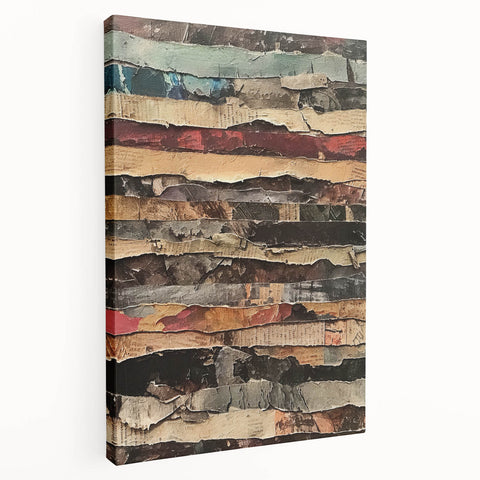 Layered Rustic Wall Art - Textured Earth Tones for Farmhouse Decor
