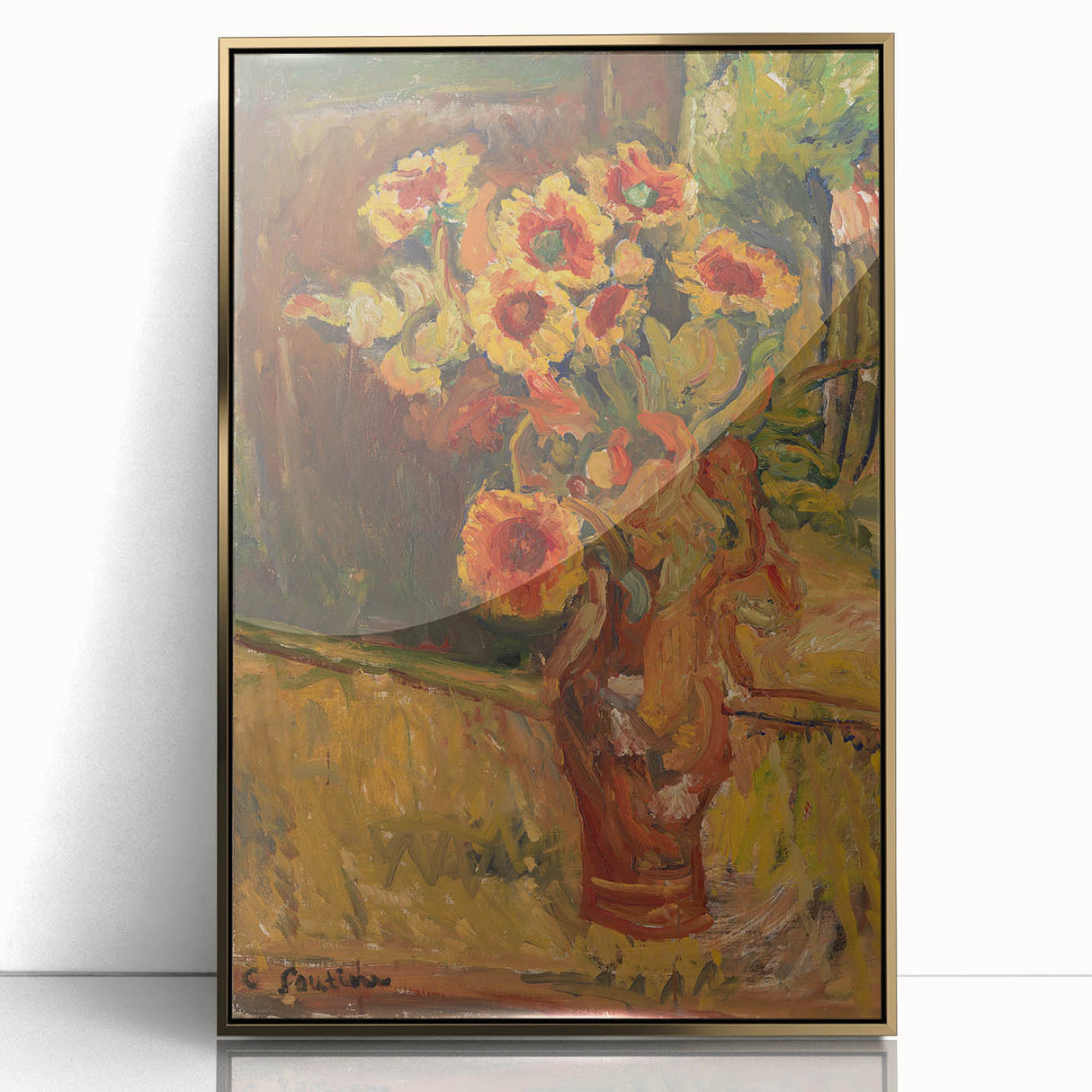 Modern Wall Art - Vibrant Floral Bouquet in Expressive Brushstrokes