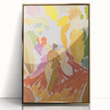 Modern Wall Art - Abstract Contemporary Faun and Nymph Painting Print