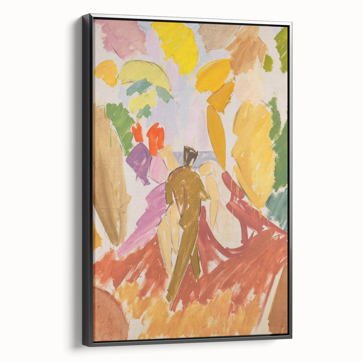 Modern Wall Art - Abstract Contemporary Faun and Nymph Painting Print