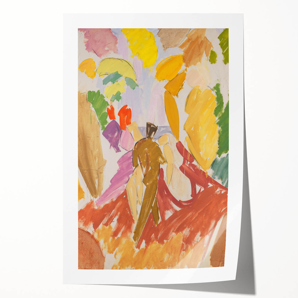 Modern Wall Art - Abstract Contemporary Faun and Nymph Painting Print