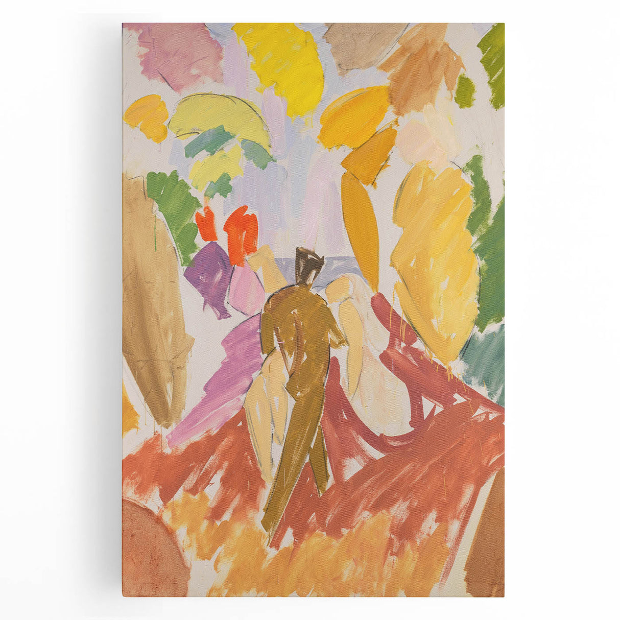 Modern Wall Art - Abstract Contemporary Faun and Nymph Painting Print