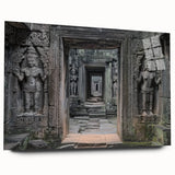 Acrylic glass landscape artwork depicting a serene castle scene, showcasing vivid colors and intricate details, ideal for home decor or gallery display.