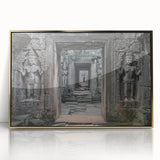 Framed acrylic artwork showcasing a majestic castle landscape with golden accents, perfect for enhancing home decor and adding elegance to any room.