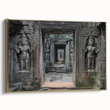 Framed canvas artwork depicting a picturesque landscape with a majestic castle, elegantly bordered in gold, showcasing rich colors and intricate details. Ideal for enhancing home decor with a touch of sophistication.