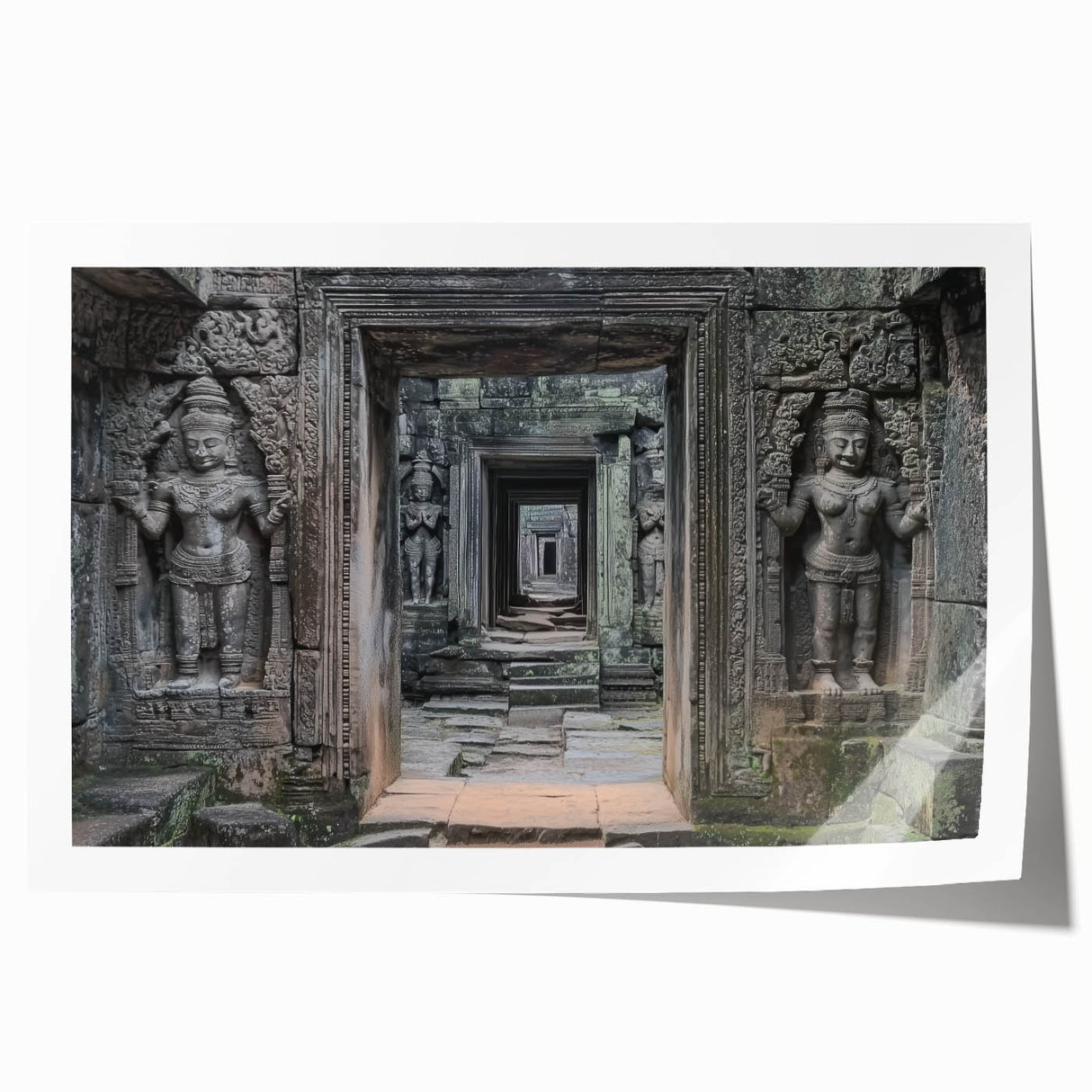 Landscape artwork featuring a majestic castle surrounded by lush greenery, printed on rolled canvas, ideal for home decor or art collectors, showcasing vibrant colors and intricate details. Perfect for enhancing living spaces with a touch of classic elegance.